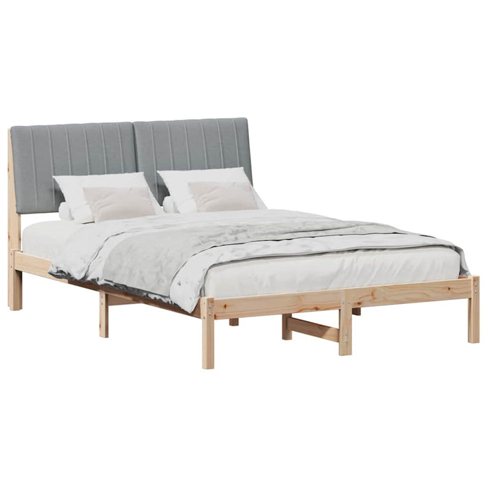 Cadru de pat cu headboard Maro 135 x 190 cm Lemn de pin masiv - WALTI WALTI