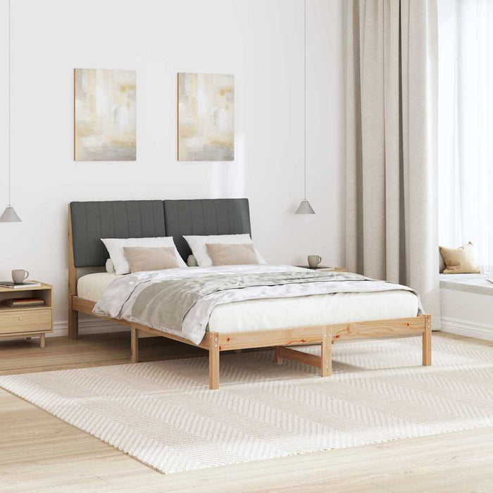 Cadru de pat cu headboard Maro 135 x 190 cm Lemn de pin masiv - WALTI WALTI