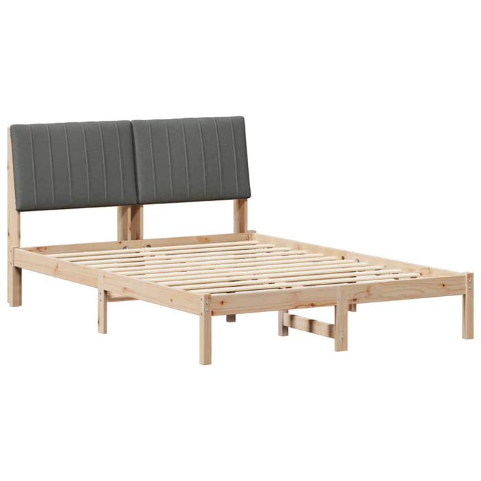 Cadru de pat cu headboard Maro 135 x 190 cm Lemn de pin masiv - WALTI WALTI