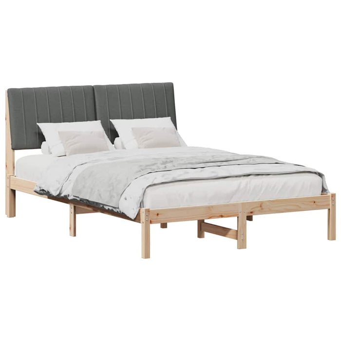 Cadru de pat cu headboard Maro 135 x 190 cm Lemn de pin masiv - WALTI WALTI