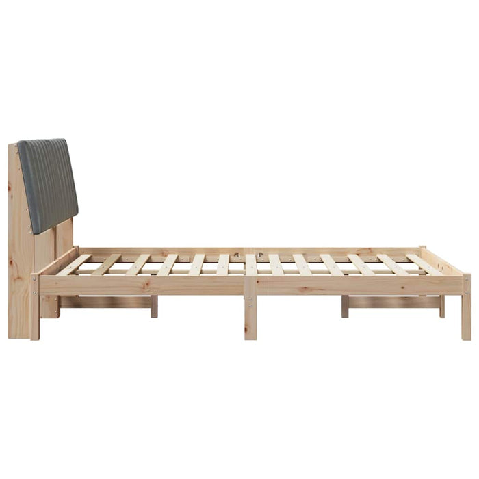 Cadru de pat cu headboard Maro 135 x 190 cm Lemn de pin masiv - WALTI WALTI