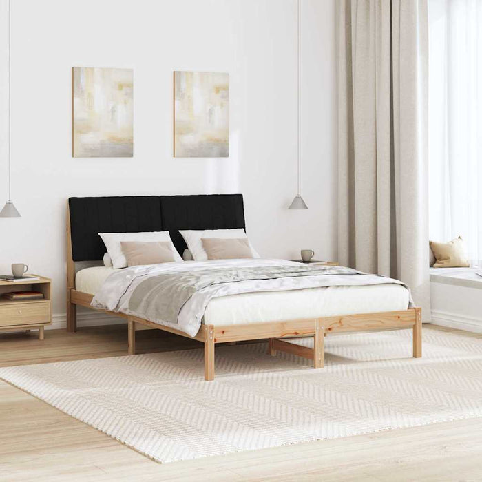 Cadru de pat cu headboard Maro 135 x 190 cm Lemn de pin masiv - WALTI WALTI