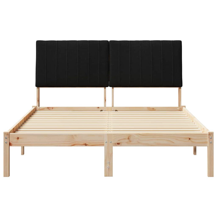 Cadru de pat cu headboard Maro 135 x 190 cm Lemn de pin masiv - WALTI WALTI