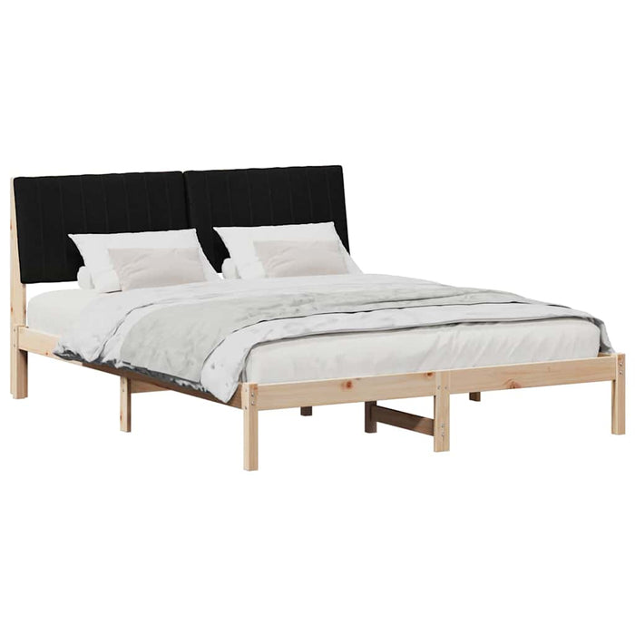 Cadru de pat cu headboard Maro 135 x 190 cm Lemn de pin masiv - WALTI WALTI