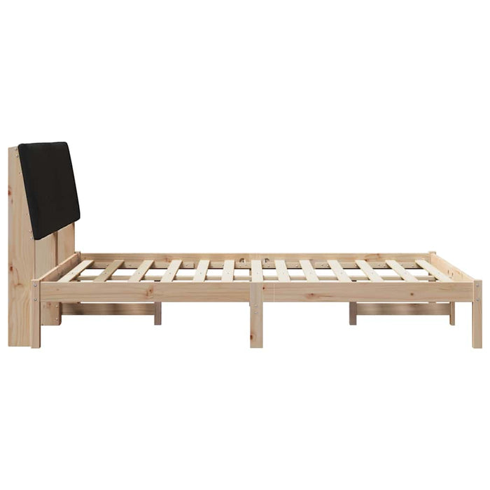 Cadru de pat cu headboard Maro 135 x 190 cm Lemn de pin masiv - WALTI WALTI