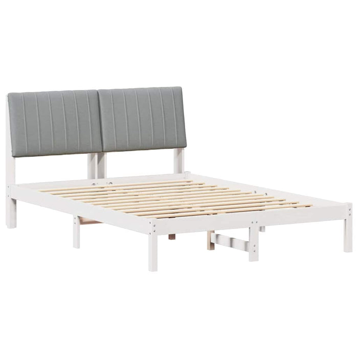 Cadru de pat cu headboard Alb 135 x 190 cm Lemn de pin masiv - WALTI WALTI