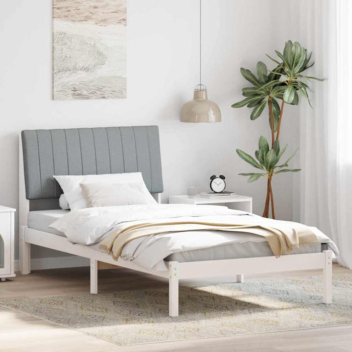 Cadru de pat cu headboard Alb 100 x 200 cm Lemn de pin masiv - WALTI WALTI
