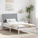 Cadru de pat cu headboard Alb 100 x 200 cm Lemn de pin masiv - WALTI WALTI