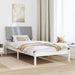 Cadru de pat cu headboard Alb 100 x 200 cm Lemn de pin masiv - WALTI WALTI