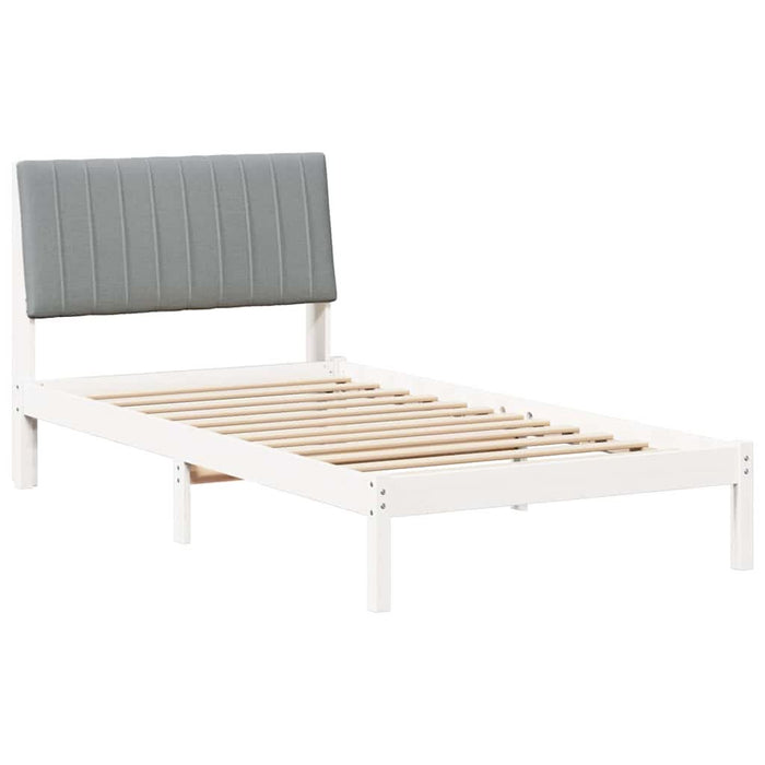 Cadru de pat cu headboard Alb 100 x 200 cm Lemn de pin masiv - WALTI WALTI