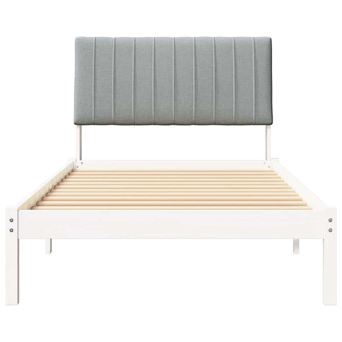 Cadru de pat cu headboard Alb 100 x 200 cm Lemn de pin masiv - WALTI WALTI