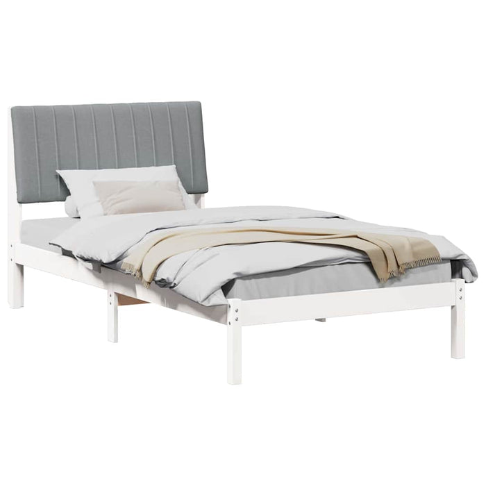Cadru de pat cu headboard Alb 100 x 200 cm Lemn de pin masiv - WALTI WALTI