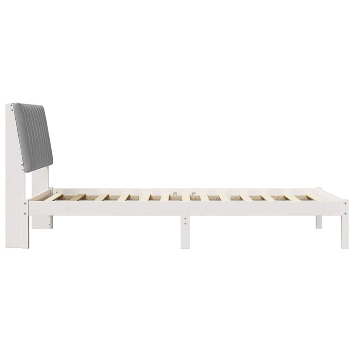 Cadru de pat cu headboard Alb 100 x 200 cm Lemn de pin masiv - WALTI WALTI
