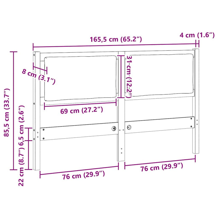 Tăblie cap Altele Maro 160 cm Lemn masiv de pin - WALTI WALTI
