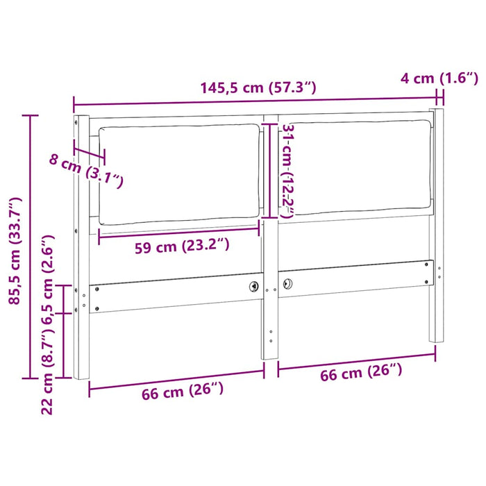 Tăblie cap Altele Maro 140 cm Lemn masiv de pin - WALTI WALTI