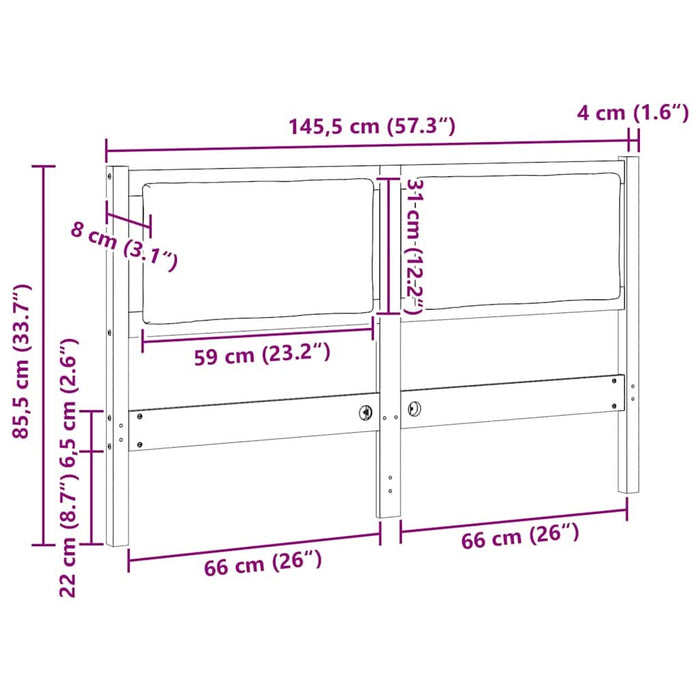 Tăblie cap Altele Maro 140 cm Lemn masiv de pin - WALTI WALTI