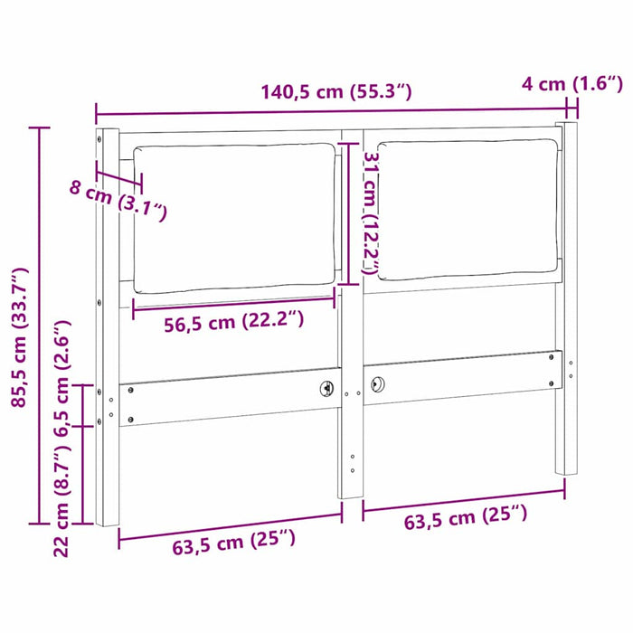 Tăblie cap Altele Maro 135 cm Lemn masiv de pin - WALTI WALTI