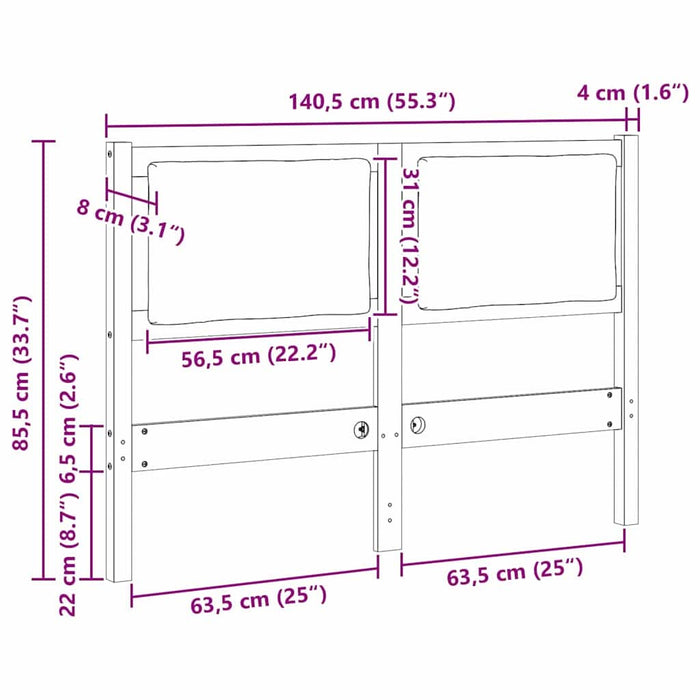 Tăblie cap Altele Maro 135 cm Lemn masiv de pin - WALTI WALTI