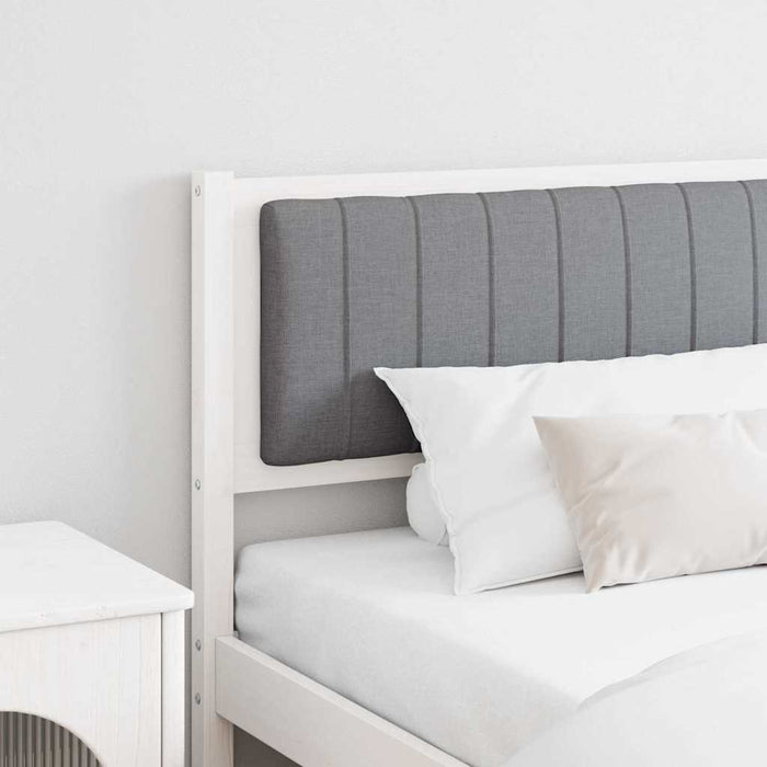 Tăblie tapițată cu headboard Alb 200 cm Lemn de pin masiv - WALTI WALTI