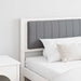 Tăblie tapițată cu headboard Alb 200 cm Lemn de pin masiv - WALTI WALTI