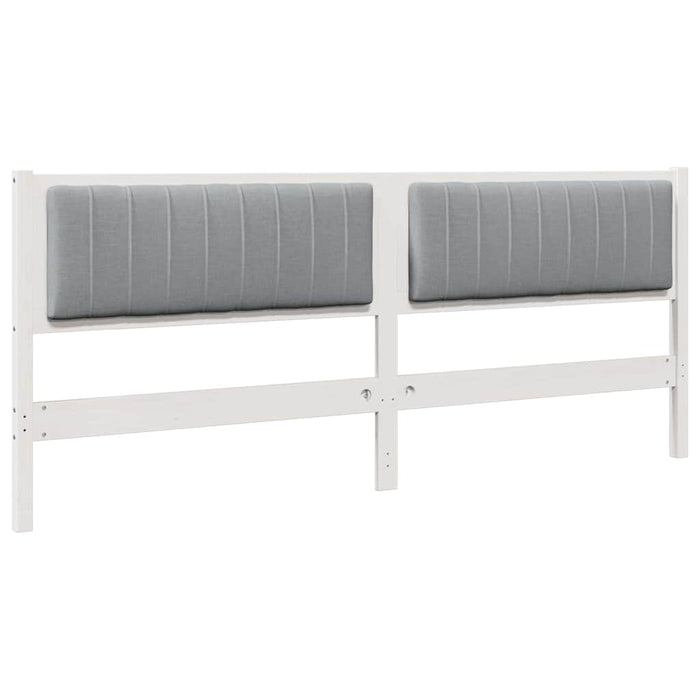 Tăblie tapițată cu headboard Alb 200 cm Lemn de pin masiv - WALTI WALTI