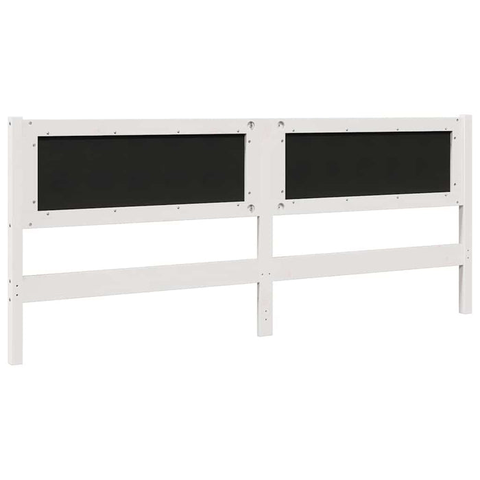 Tăblie tapițată cu headboard Alb 200 cm Lemn de pin masiv - WALTI WALTI