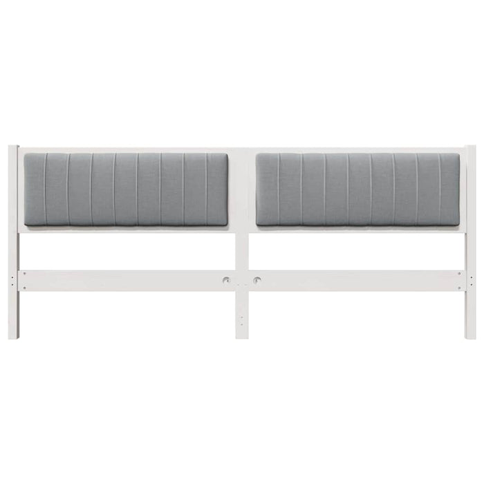Tăblie tapițată cu headboard Alb 200 cm Lemn de pin masiv - WALTI WALTI