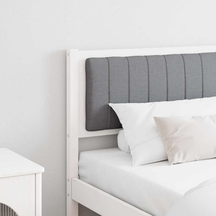 Tăblie tapițată cu headboard Alb 180 cm Lemn de pin masiv - WALTI WALTI