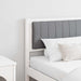Tăblie tapițată cu headboard Alb 180 cm Lemn de pin masiv - WALTI WALTI