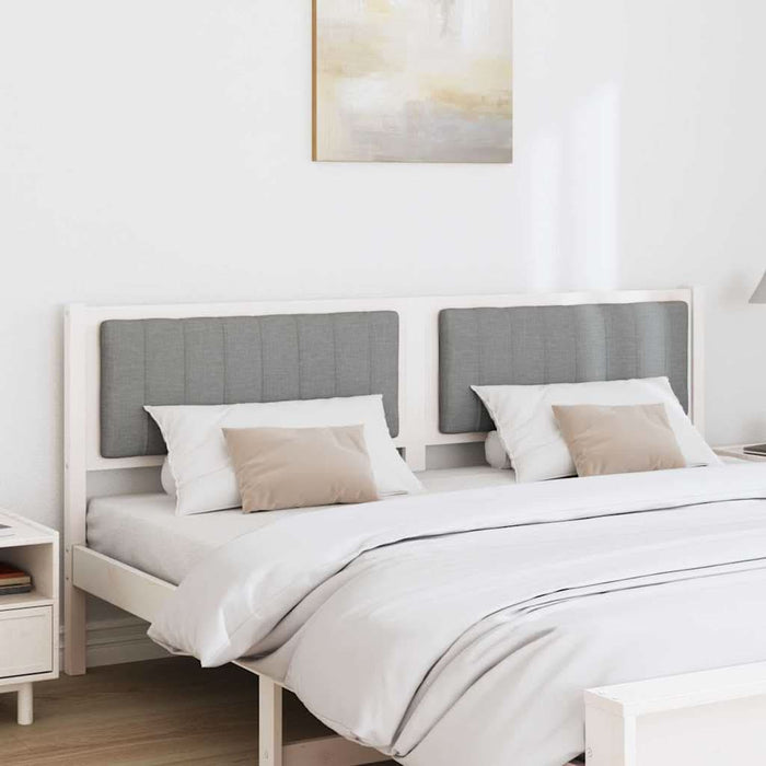 Tăblie tapițată cu headboard Alb 180 cm Lemn de pin masiv - WALTI WALTI