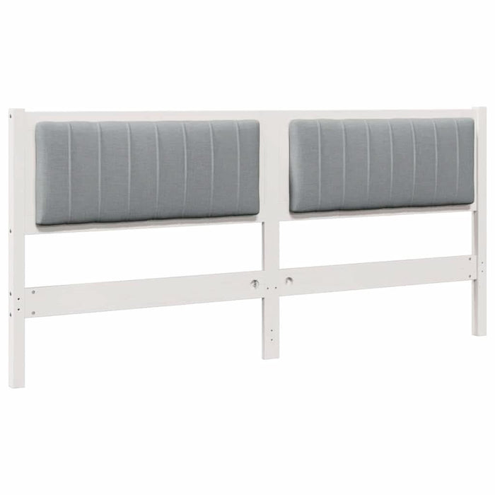 Tăblie tapițată cu headboard Alb 180 cm Lemn de pin masiv - WALTI WALTI