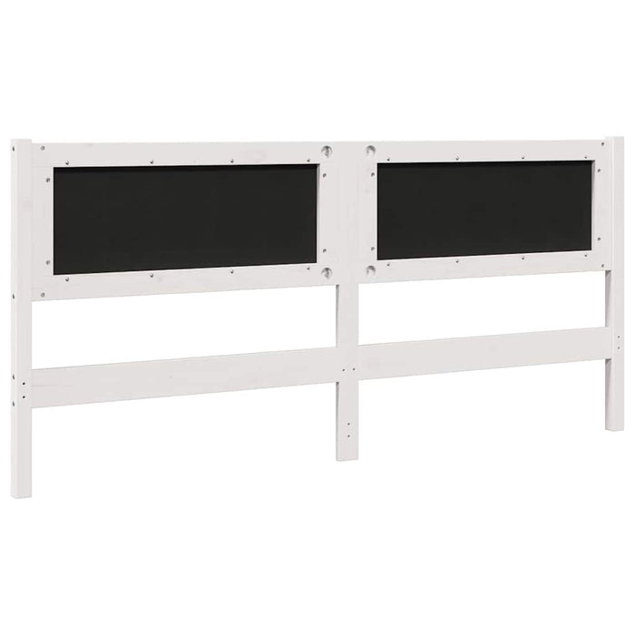 Tăblie tapițată cu headboard Alb 180 cm Lemn de pin masiv - WALTI WALTI