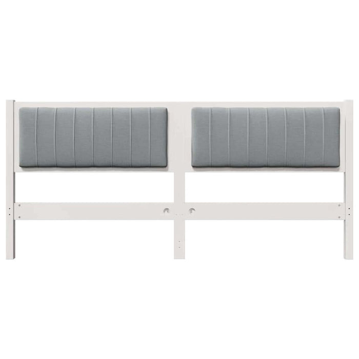 Tăblie tapițată cu headboard Alb 180 cm Lemn de pin masiv - WALTI WALTI