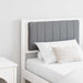 Tăblie tapițată cu headboard Alb 160 cm Lemn de pin masiv - WALTI WALTI