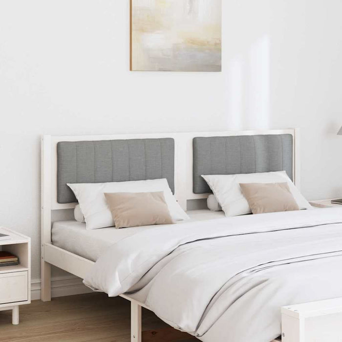 Tăblie tapițată cu headboard Alb 160 cm Lemn de pin masiv - WALTI WALTI