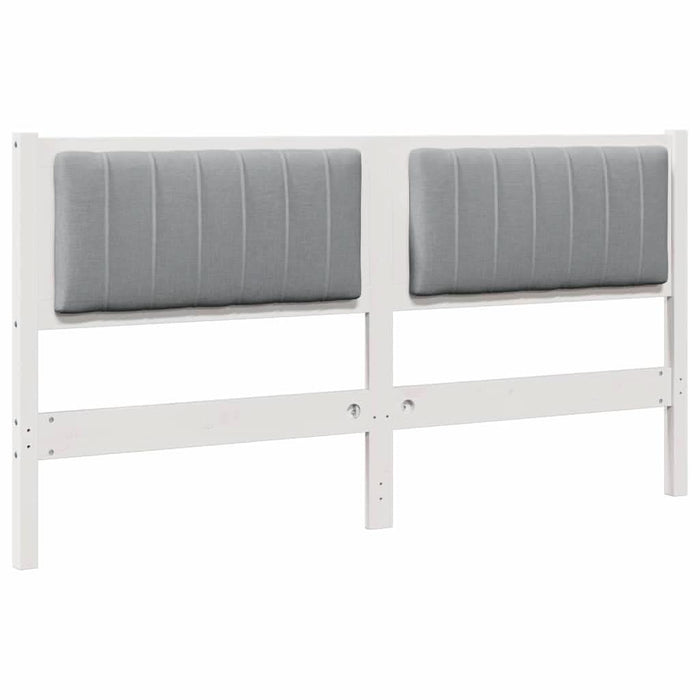Tăblie tapițată cu headboard Alb 160 cm Lemn de pin masiv - WALTI WALTI