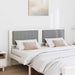 Tăblie tapițată cu headboard Alb 150 cm Lemn de pin masiv - WALTI WALTI