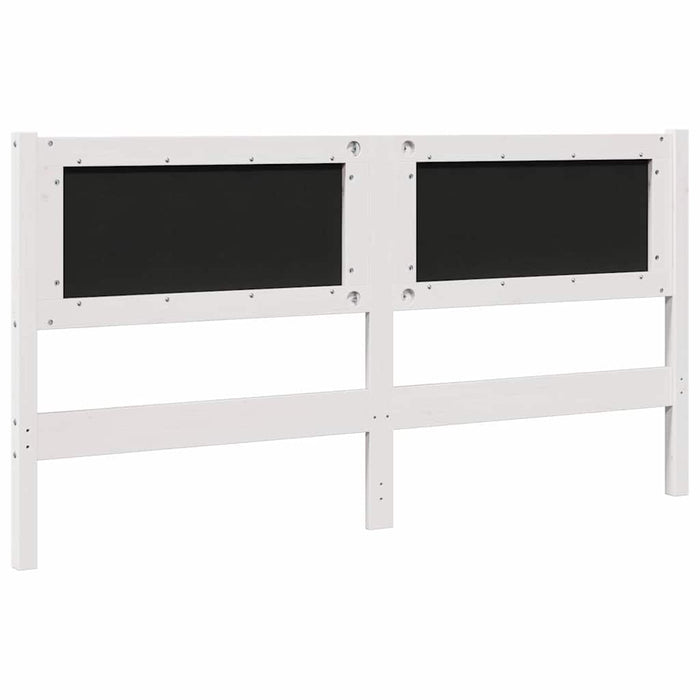 Tăblie tapițată cu headboard Alb 150 cm Lemn de pin masiv - WALTI WALTI