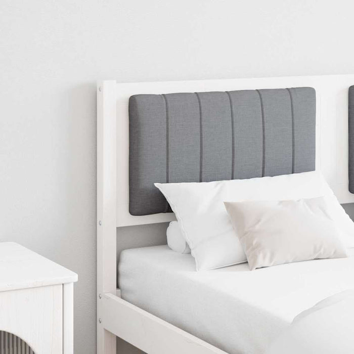 Tăblie tapițată cu headboard Alb 140 cm Lemn de pin masiv - WALTI WALTI