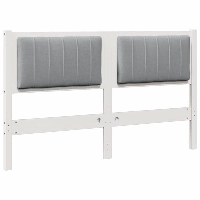 Tăblie tapițată cu headboard Alb 140 cm Lemn de pin masiv - WALTI WALTI