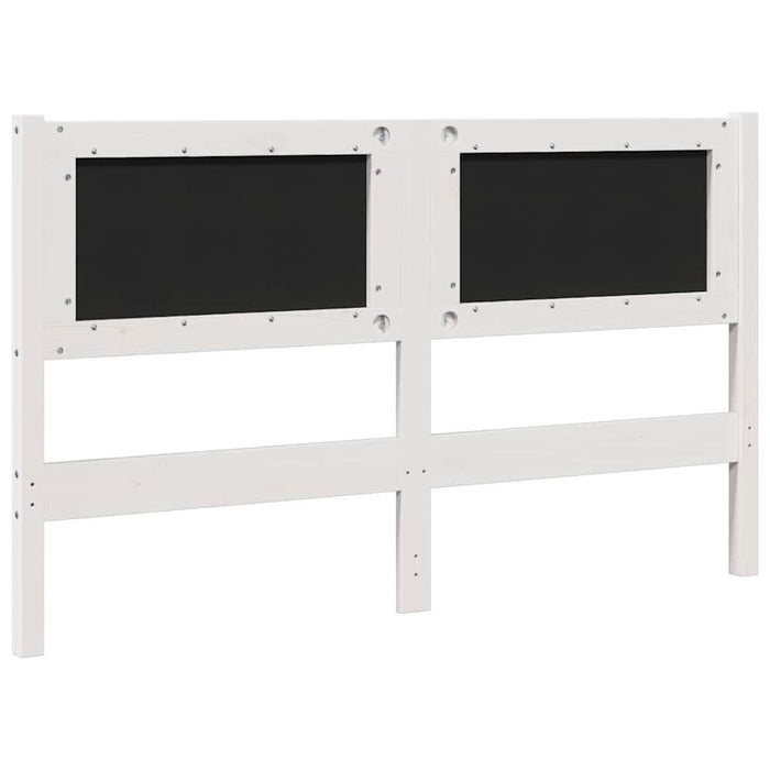 Tăblie tapițată cu headboard Alb 140 cm Lemn de pin masiv - WALTI WALTI