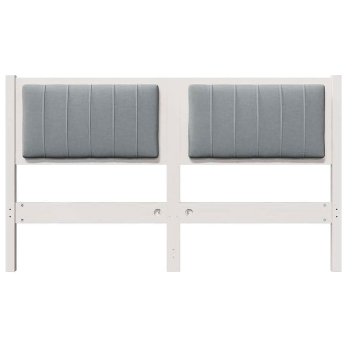 Tăblie tapițată cu headboard Alb 140 cm Lemn de pin masiv - WALTI WALTI