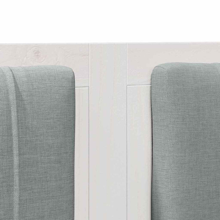 Tăblie tapițată cu headboard Alb 135 cm Lemn de pin masiv - WALTI WALTI