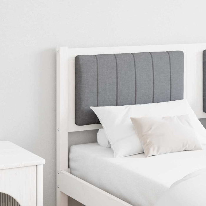 Tăblie tapițată cu headboard Alb 135 cm Lemn de pin masiv - WALTI WALTI