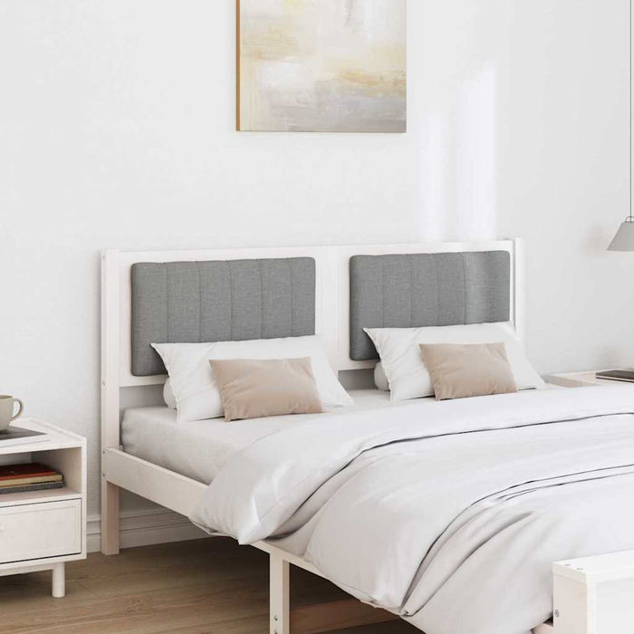 Tăblie tapițată cu headboard Alb 135 cm Lemn de pin masiv - WALTI WALTI