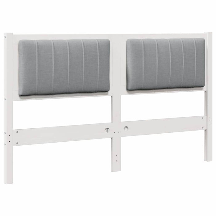Tăblie tapițată cu headboard Alb 135 cm Lemn de pin masiv - WALTI WALTI