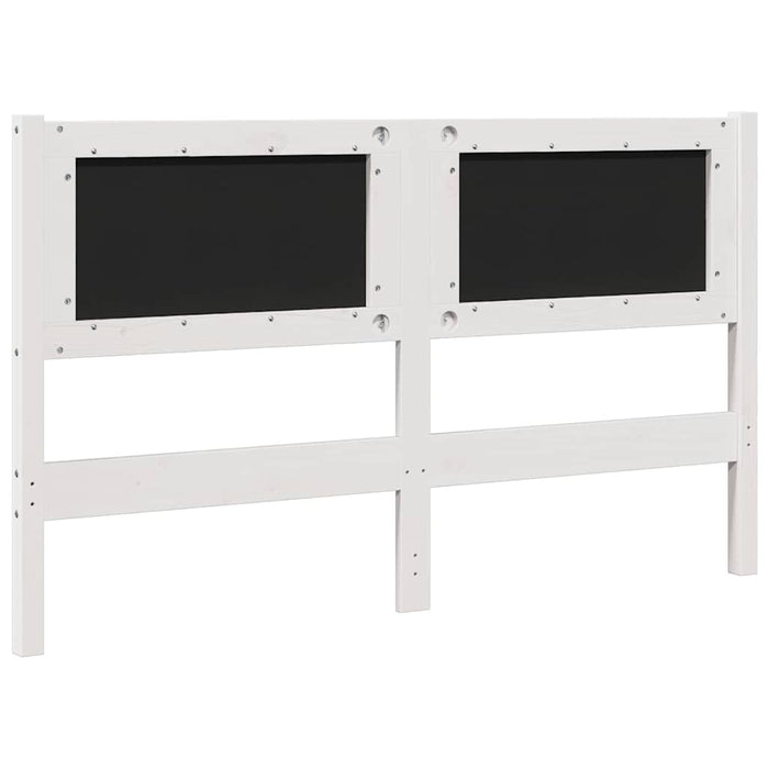 Tăblie tapițată cu headboard Alb 135 cm Lemn de pin masiv - WALTI WALTI
