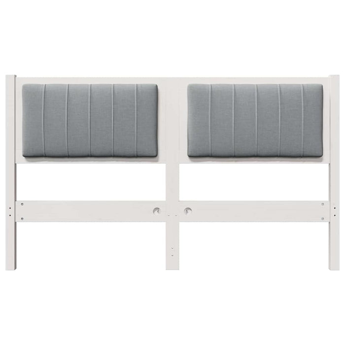 Tăblie tapițată cu headboard Alb 135 cm Lemn de pin masiv - WALTI WALTI