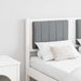Tăblie tapițată cu headboard Alb 120 cm Lemn de pin masiv - WALTI WALTI