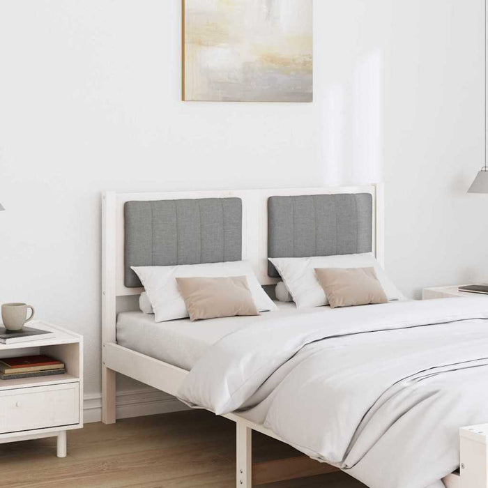 Tăblie tapițată cu headboard Alb 120 cm Lemn de pin masiv - WALTI WALTI